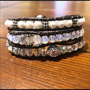 Elegant Black and Silver Beaded Bracelet